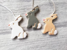 Load image into Gallery viewer, Pottery rabbit decorations, ceramic Easter tree ornaments, Easter bunny