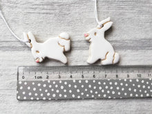 Load image into Gallery viewer, Pottery rabbit decorations, ceramic Easter tree ornaments, Easter bunny