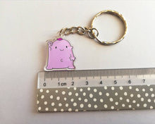Load image into Gallery viewer, A little bit of courage keyring, cute positive mini key fob, care and friendship, postable strength, supportive, recycled acrylic