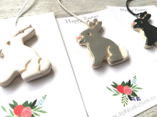 Load image into Gallery viewer, White, grey and black little pottery Easter bunny rabbits