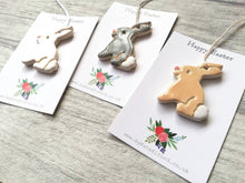 Load image into Gallery viewer, Pottery rabbit decorations, ceramic Easter tree ornaments, Easter bunny