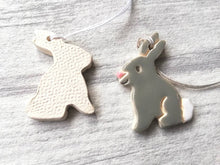 Load image into Gallery viewer, Pottery rabbit decorations, ceramic Easter tree ornaments, Easter bunny