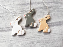 Load image into Gallery viewer, Pottery rabbit decorations, ceramic Easter tree ornaments, Easter bunny