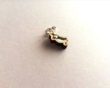 Load image into Gallery viewer, Puffin stitch marker, mini bird wooden charm, ethically sourced wood, little puffin crochet stitch marker