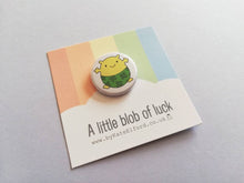 Load image into Gallery viewer, A little blob of luck badge, cute, positive gift, supportive, friendship, lucky clover, good luck, button badge