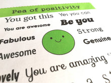 Load image into Gallery viewer, Pea of positivity, glasses, screen cleaner, positive gift, lens cloth, screen wipe, fabric screen wipe, you got this