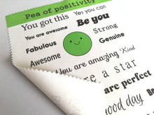 Load image into Gallery viewer, Pea of positivity, glasses, screen cleaner, positive gift, lens cloth, screen wipe, fabric screen wipe, you got this