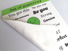 Load image into Gallery viewer, Pea of positivity, glasses, screen cleaner, positive gift, lens cloth, screen wipe, fabric screen wipe, you got this