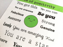 Load image into Gallery viewer, Pea of positivity, glasses, screen cleaner, positive gift, lens cloth, screen wipe, fabric screen wipe, you got this
