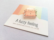 Load image into Gallery viewer, A fuzzy feeling magnet, tiny recycled acrylic, mini cute blob, love, positive gift, friendship, support, care