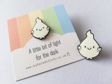 Load image into Gallery viewer, A little bit of light for the dark enamel pin, cute glow in the dark positive brooch, friendship, care, anxiety, supportive enamel badges