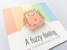 Load image into Gallery viewer, A fuzzy feeling magnet, tiny recycled acrylic, mini cute blob, love, positive gift, friendship, support, care