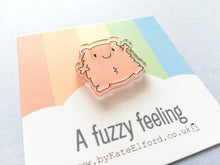 Load image into Gallery viewer, A fuzzy feeling magnet, tiny recycled acrylic, mini cute blob, love, positive gift, friendship, support, care