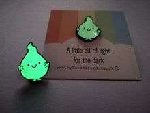 Load image into Gallery viewer, A little bit of light for the dark enamel pin, cute glow in the dark positive brooch, friendship, care, anxiety, supportive enamel badges