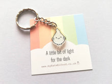 Load image into Gallery viewer, A little bit of light for the dark keyring, cute happy blob, positive key fob, friendship, anxiety, support, care, recycled acrylic