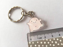 Load image into Gallery viewer, A little blob of happiness keyring, cute pink blob, positive key fob, friendship, supportive, recycled acrylic