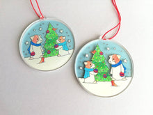 Load image into Gallery viewer, Guinea pig Christmas decoration. Recycled acrylic, cute Christmas tree ornament, eco friendly
