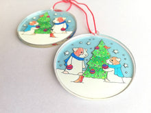 Load image into Gallery viewer, Guinea pig Christmas decoration. Recycled acrylic, cute Christmas tree ornament, eco friendly