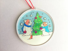 Load image into Gallery viewer, Guinea pig Christmas decoration. Recycled acrylic, cute Christmas tree ornament, eco friendly