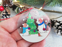 Load image into Gallery viewer, Guinea pig Christmas decoration. Recycled acrylic, cute Christmas tree ornament, eco friendly