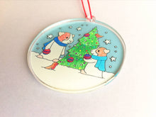 Load image into Gallery viewer, Guinea pig Christmas decoration. Recycled acrylic, cute Christmas tree ornament, eco friendly