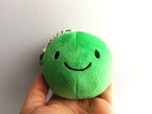 Load image into Gallery viewer, Pea of positivity, small plush keyring, cute positive gift, plushie keychain, you got this, recycled filling