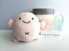 Load image into Gallery viewer, Blob of happiness, small plush keyring, cute happy gift, positive funny keychain, recycled filling