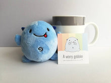 Load image into Gallery viewer, Worry Gobbler, plush small keyring, funny positive gift, cute anti anxiety keychain, recycled filling