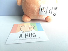 Load image into Gallery viewer, A hug, small soft plush keyring, cute happy gift, care, love you, friend, keychain, recycled filling