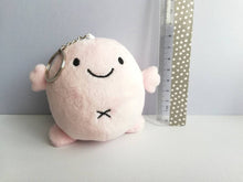 Load image into Gallery viewer, Blob of happiness, small plush keyring, cute happy gift, positive funny keychain, recycled filling