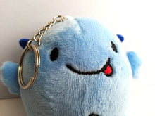 Load image into Gallery viewer, Worry Gobbler, plush small keyring, funny positive gift, cute anti anxiety keychain, recycled filling