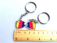 Load image into Gallery viewer, A little splodge of rainbow keyring, cute mini blob, positive key fob, friendship, happy, supportive, recycled acrylic
