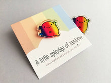 Load image into Gallery viewer, A little splodge of rainbow recycled acrylic pin, cute rainbow blob, positive badge, friendship, supportive gift