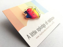 Load image into Gallery viewer, A little splodge of rainbow recycled acrylic pin, cute rainbow blob, positive badge, friendship, supportive gift