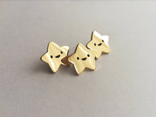 Load image into Gallery viewer, You are a star enamel pin, cute tiny gold star, positive enamel brooch, friendship, supportive enamel badge
