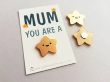 Load image into Gallery viewer, Mum you are a star magnet, gold acrylic, mini cute happy super star, mothers day, Christmas, birthday, thank you