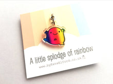 Load image into Gallery viewer, A little splodge of rainbow keyring, cute mini blob, positive key fob, friendship, happy, supportive, recycled acrylic
