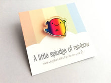 Load image into Gallery viewer, A little splodge of rainbow recycled acrylic pin, cute rainbow blob, positive badge, friendship, supportive gift