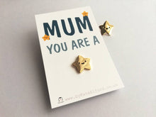 Load image into Gallery viewer, You are a star enamel pin, cute tiny gold star, positive enamel brooch, friendship, supportive enamel badge