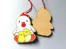 Load image into Gallery viewer, Chicken and chicks wooden Easter decoration, Easter tree ornament, Easter chick, mother hen, kitchen ornament, eco friendly wood