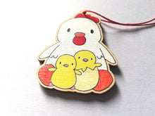 Load image into Gallery viewer, Chicken and chicks wooden Easter decoration, Easter tree ornament, Easter chick, mother hen, kitchen ornament, eco friendly wood