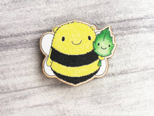 Load image into Gallery viewer, Bee leaf it, you are brilliant, wooden fridge magnet, positive fun happy gift