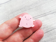 Load image into Gallery viewer, A little blob of happiness acrylic pin, pink happy blob, positive gift, friendship, supportive present