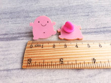 Load image into Gallery viewer, A little blob of happiness acrylic pin, pink happy blob, positive gift, friendship, supportive present
