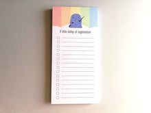 Load image into Gallery viewer, Shopping list notepad, a dollop of organisation, tick list note book, optional magnet, DL jotter pad