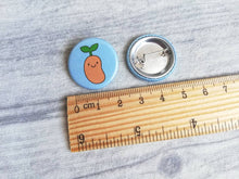 Load image into Gallery viewer, Keep bean you, little positive gift, blue mini happy button badge, cute, friend, supportive, thank you