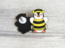 Load image into Gallery viewer, Penguin bee soft enamel pin, bumble bee penguin brooch, boo the penguin