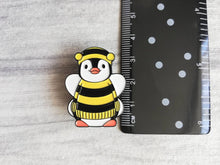 Load image into Gallery viewer, Penguin bee soft enamel pin, bumble bee penguin brooch, boo the penguin