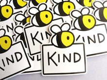 Load image into Gallery viewer, Be kind sticker, cute positive bee vinyl decal