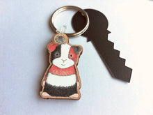 Load image into Gallery viewer, Seconds - Guinea pig keyring, wooden cavy key fob